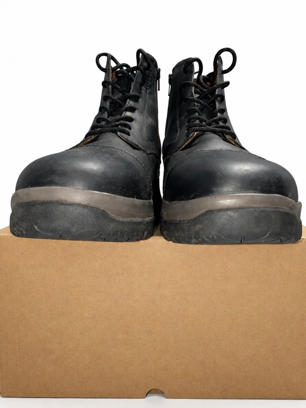 Hush Puppies Ottis Men’s Leather Boots Black Size 13 Wide Side Zip